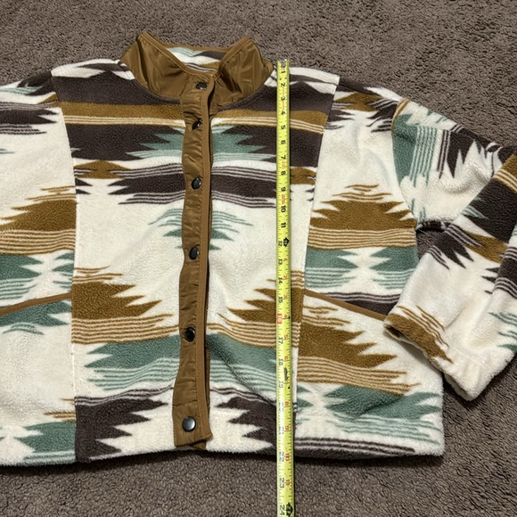Fleece Snap Front -Aztec Print-Sz L - Picture 11 of 16